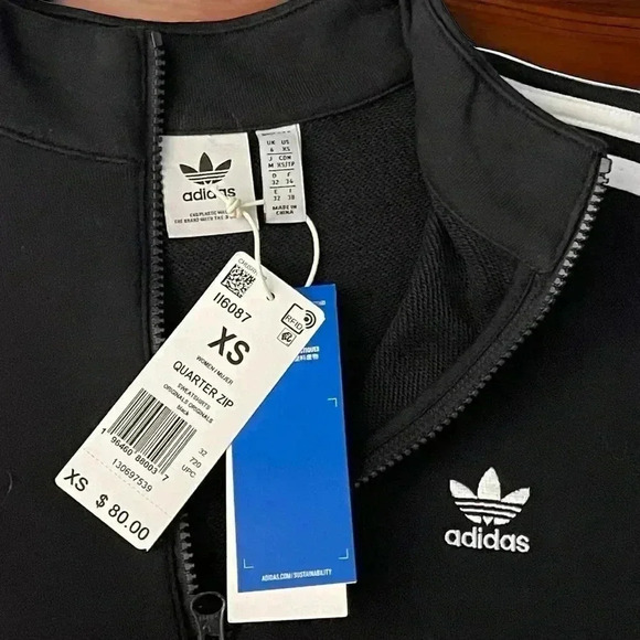 Adidas Originals NEW WITH TAGS Women's Quarter Zip Sweatshirt - Size XS. - Picture 7 of 7